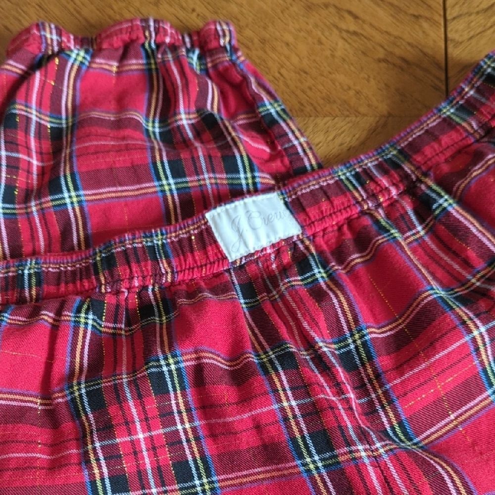 J. Crew Women's Red Plaid Pajama Jogger Pants - Picture 6 of 6